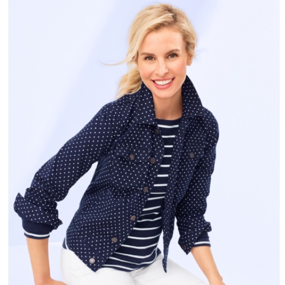 Talbots Jackets & Blazers - TALBOTS | THE CLASSIC DENIM JACKET-DOT PRINT
